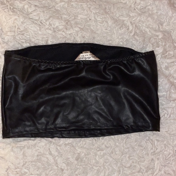 Fake Leather Bandeau Top - Picture 2 of 3